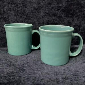 Fiesta Dinnerware Java Mugs in Turquoise, Pair